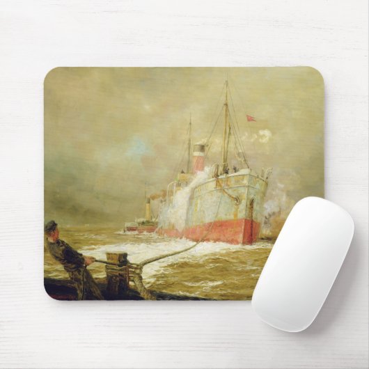 Een vrachtschip dokken muismat (Met muis)