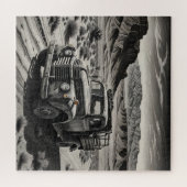 Een vrachtwagen in de woestijn legpuzzel (Horizontaal)