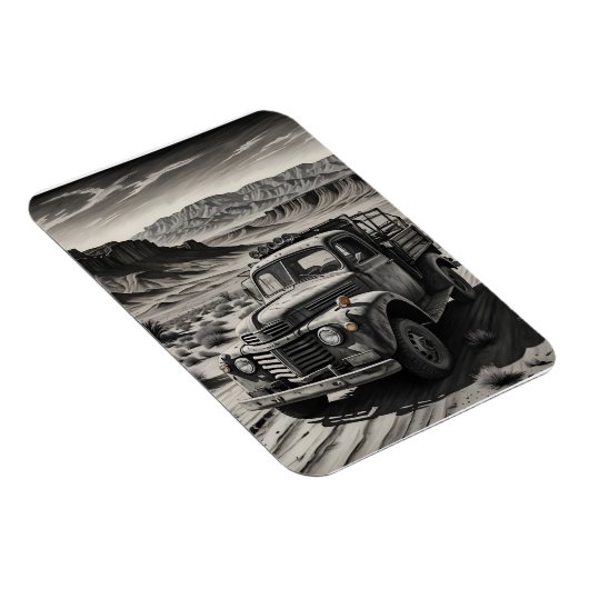 Een vrachtwagen in de woestijn magneet (Rechterzijde)