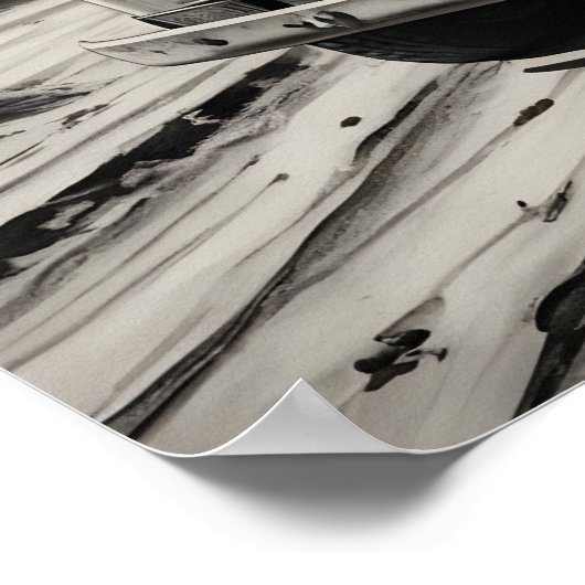 Een vrachtwagen in de woestijn poster (Hoek)