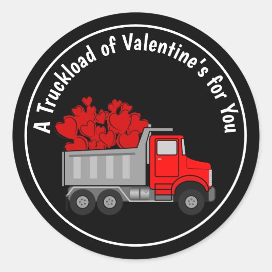 Een vrachtwagen vol Valentijns Ronde Sticker (Voorkant)