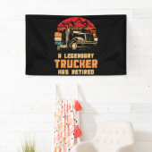 Een vrachtwagenchauffeur is gepensioneerd spandoek (Insitu)