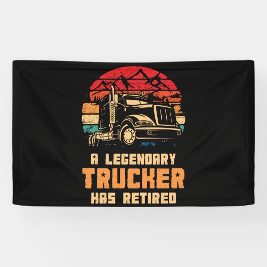 Een vrachtwagenchauffeur is gepensioneerd spandoek (Horizontaal)