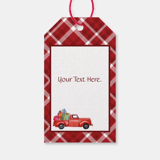 Een vrachtwagenlading met kerstcadeautjes Label Cadeaulabel (Achterkant)