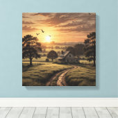 Een vredig platteland canvas afdruk (Insitu (Houten vloer))