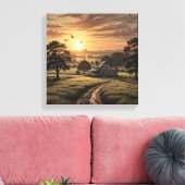 Een vredig platteland canvas afdruk (Insitu (Woonkamer))
