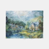 Een vredig Schots dorp Fleece Deken (Voorkant (Horizontaal))