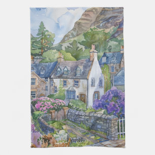 Een vredig Schots dorp Theedoek