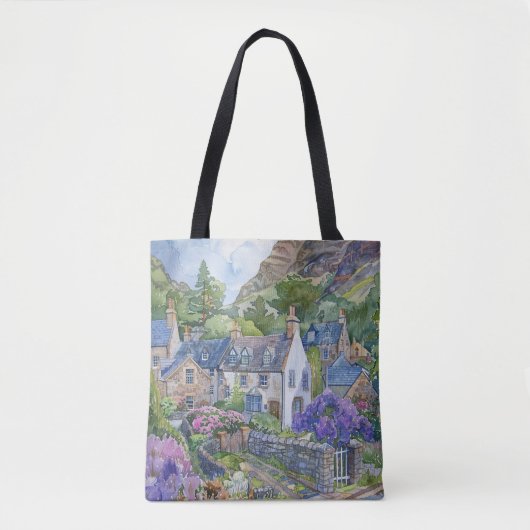 Een vredig Schots dorp Tote Bag (Voorkant)
