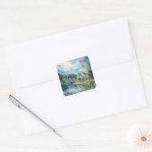 Een vredig Schots dorp Vierkante Sticker (Envelop)