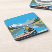 Een vredige ochtend Gevist vanaf de kade Bier Onderzetter (Linkerzijde)