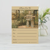 een vreedzaam staande inuksuk-uitnodiging feestdagenkaart (Staand voorkant)