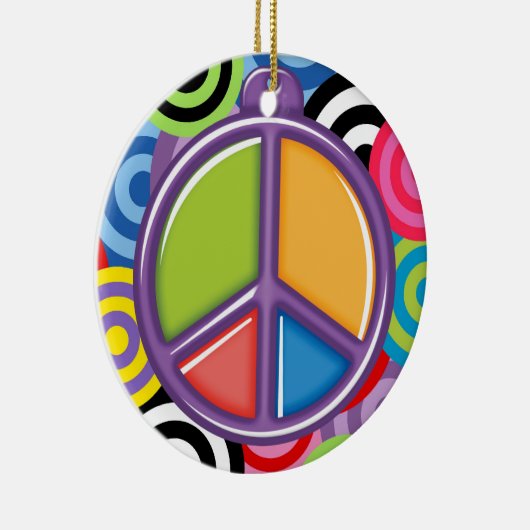 Een vreedzaam thema - Vredesgebaar Keramisch Ornament (Rechts)