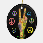 Een vreedzaam thema - Vredesgebaar Keramisch Ornament (Links)