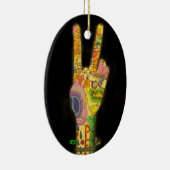 Een vreedzaam thema - Vredesgebaar Keramisch Ornament (Rechts)