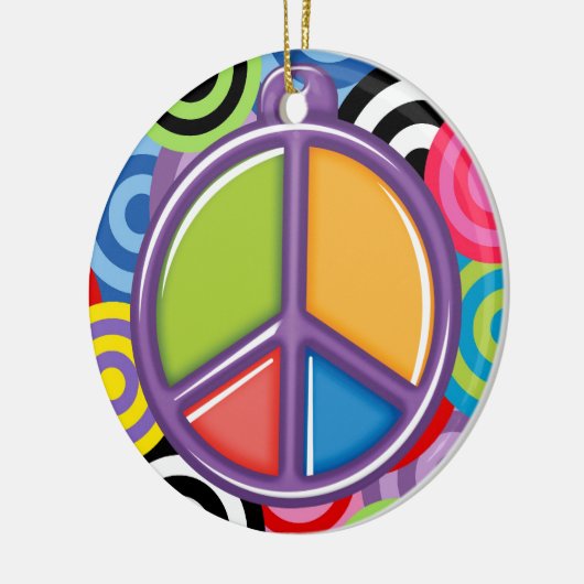 Een vreedzaam thema - Vredesgebaar Keramisch Ornament (Links)