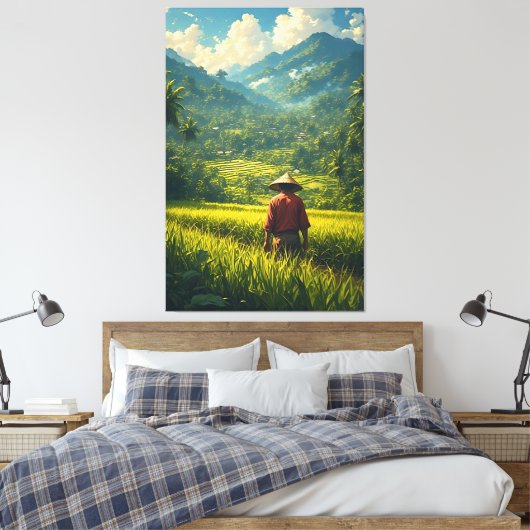 Een vreedzame oogst canvas afdruk (Insitu (Slaapkamer))