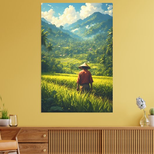 Een vreedzame oogst canvas afdruk (Insitu (Woonkamer))