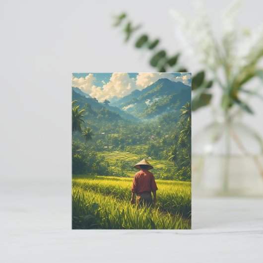 Een Vreedzame Oogst Feestdagenkaart (Staand voorkant)