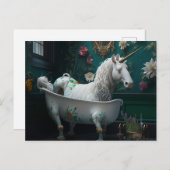 Een vreemd gezicht in de badkamer eenhoorn briefkaart (Voorkant / Achterkant)