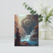 Een vreemd gezicht in de Natuur Steampunk Waterval Briefkaart (Staand voorkant)