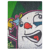 Een vreemde blanke vent met spuitkop kan graffiti klembord (Achterkant)
