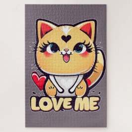 Een vreemde chibi kat vol liefde legpuzzel
