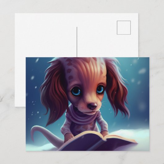 Een vreemde hond die bindt. briefkaart (Voorkant / Achterkant)