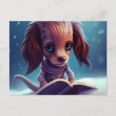 Een vreemde hond die bindt. briefkaart (Voorkant)