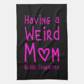 Een vreemde moeder bouwt een teken theedoek (Verticaal)