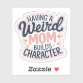 Een vreemde moeder bouwt karakter grappig vinyl sticker (Vel)