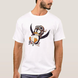 Een vreemde pinguïn in het vliegtuig. t-shirt