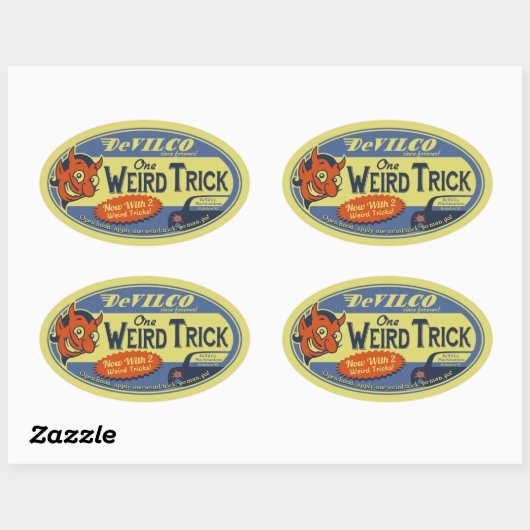 Een vreemde truc ovale sticker (Vel)