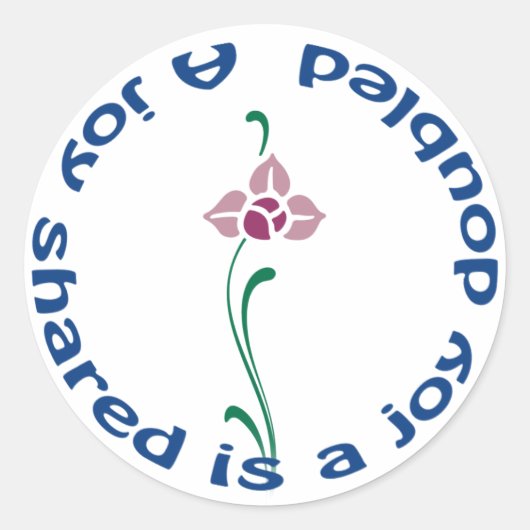 Een vreugde gedeeld ronde sticker (Voorkant)