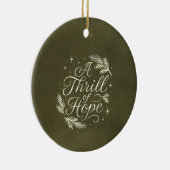 Een Vreugdevolle Hoop Script Elegante Groene Kerst Keramisch Ornament (Rechts)