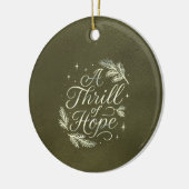 Een Vreugdevolle Hoop Script Elegante Groene Kerst Keramisch Ornament (Links)