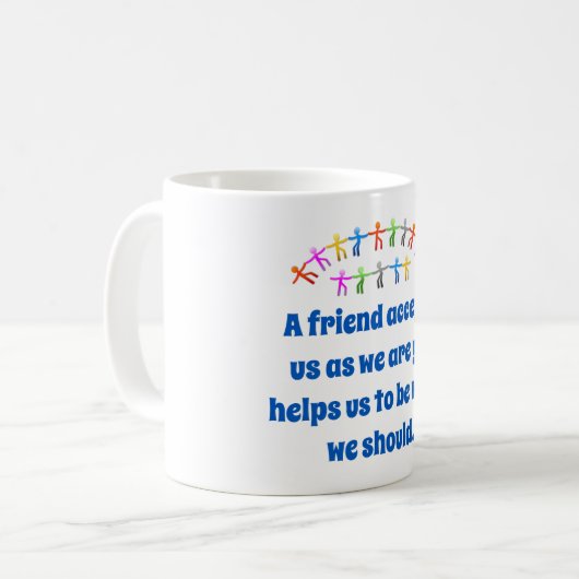 Een vriend accepteert ons zoals wij - vriendschaps koffiemok (Voorkant links)