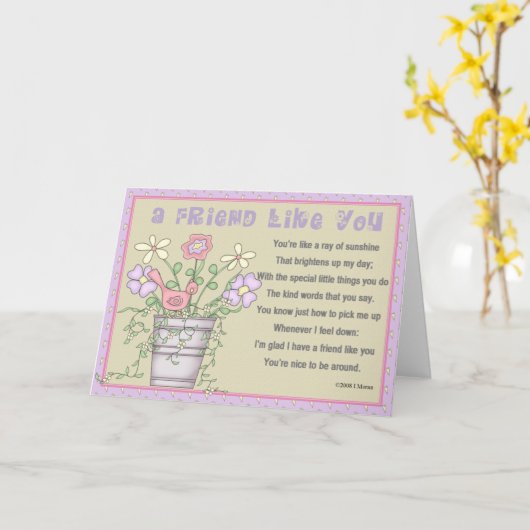 Een vriend als jij kaart (Gele Bloem)