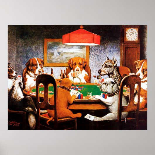 Een vriend die C M Coolidge Dogs die Poker speelt  Poster (Voorkant)