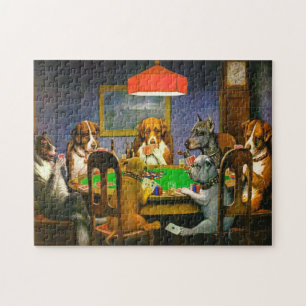 Een vriend die een hond nodig heeft die poker spee legpuzzel