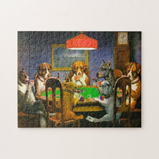 Een vriend die een hond nodig heeft die poker spee legpuzzel
