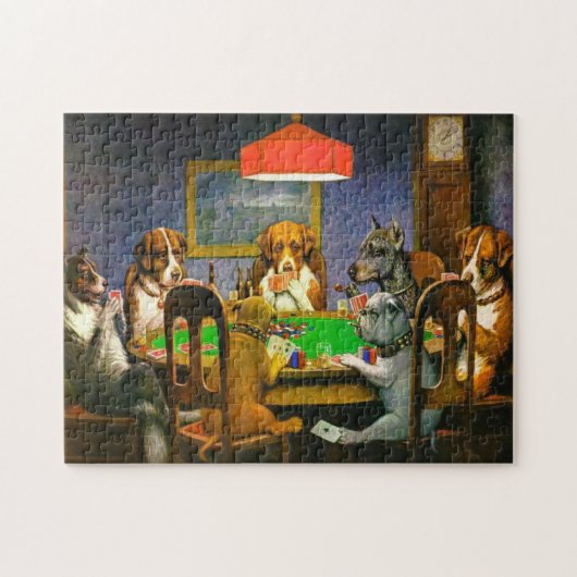 Een vriend die een hond nodig heeft die poker spee legpuzzel (Horizontaal)
