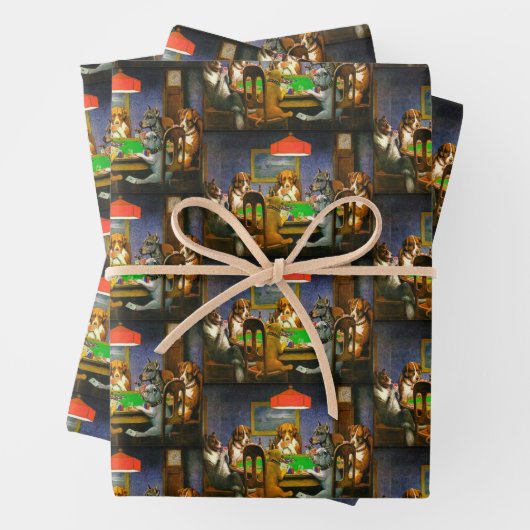 Een vriend die honden nodig heeft die pokercadeau inpakpapier vel (In situ)