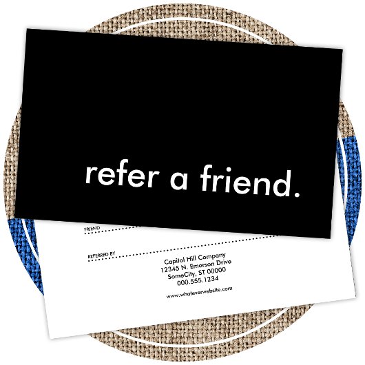 Een vriend doorverwijzen aanbevelingskaartje