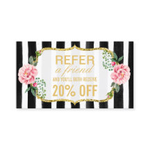 Een vriend doorverwijzen | Pink Floral Gold Stripe