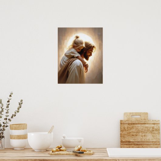 Een vriend en redder, Christelijke kunst, Afbeeldi Poster (Keuken)