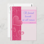 "Een vriend houdt altijd van" Briefkaart (Voorkant / Achterkant)