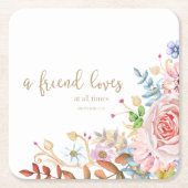 Een vriend houdt altijd van prov 17:17 kartonnen onderzetters (Voorkant)