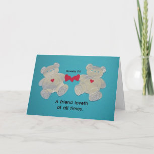 Een vriend houdt altijd van. Proverbs 17:17 Feestdagen Kaart