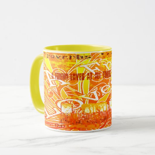 Een vriend houdt te allen tijde... - Gepersonalise Mok (Voorkant links)